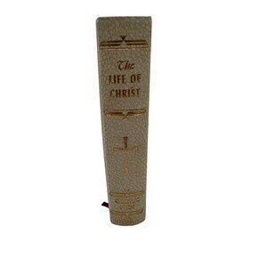 1954 Life of Christ Catholic Press Hard Cover Book Full Color Illustrations